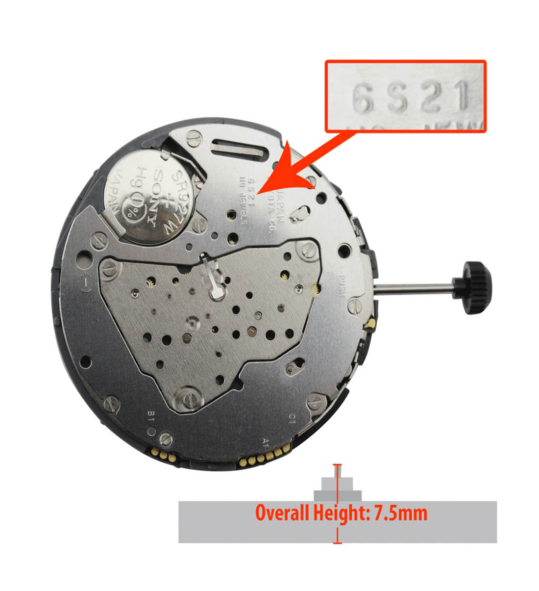 Mesin Jam Tangan Miyota 6S21 Japan Movement Nord Time Indonesia